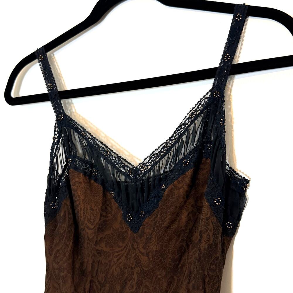 Vintage Brown Silk Lace Mermaid Maxi dress from Laundry by Shelli Sega - Picture 3 of 5